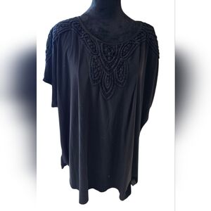 Untagged Black Dressy Lace Blouse 3X